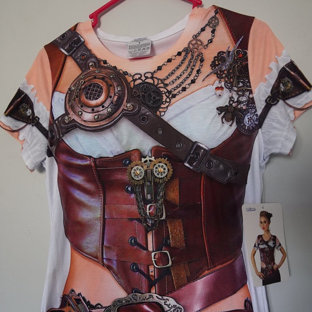 Steampunk print top